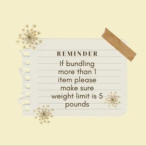 If bundling more than 1 item please make sure weight limit is 5 pounds